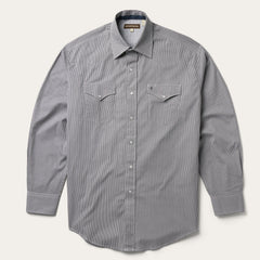 Grey Geo Print Western Shirt Grey | Stetson Men