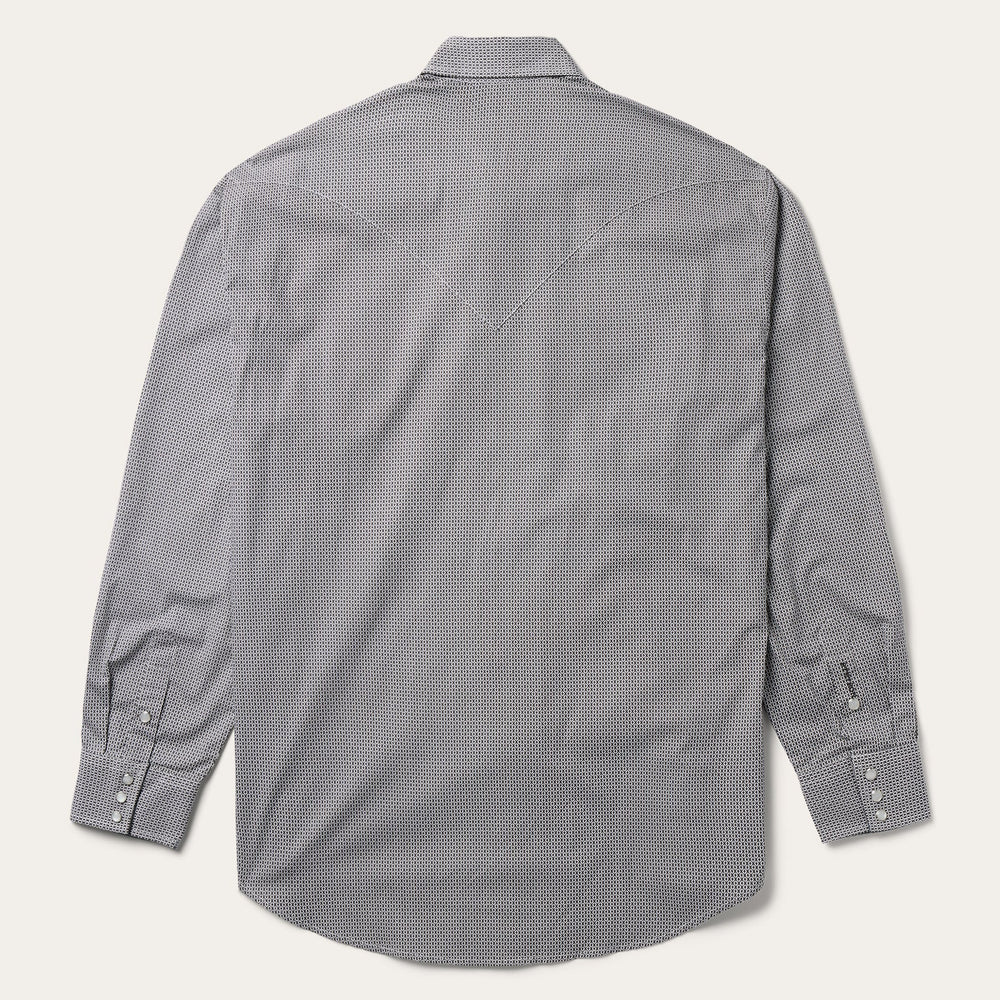 Grey Geo Print Western Shirt Grey | Stetson Men