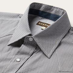 Grey Geo Print Western Shirt Grey | Stetson Men