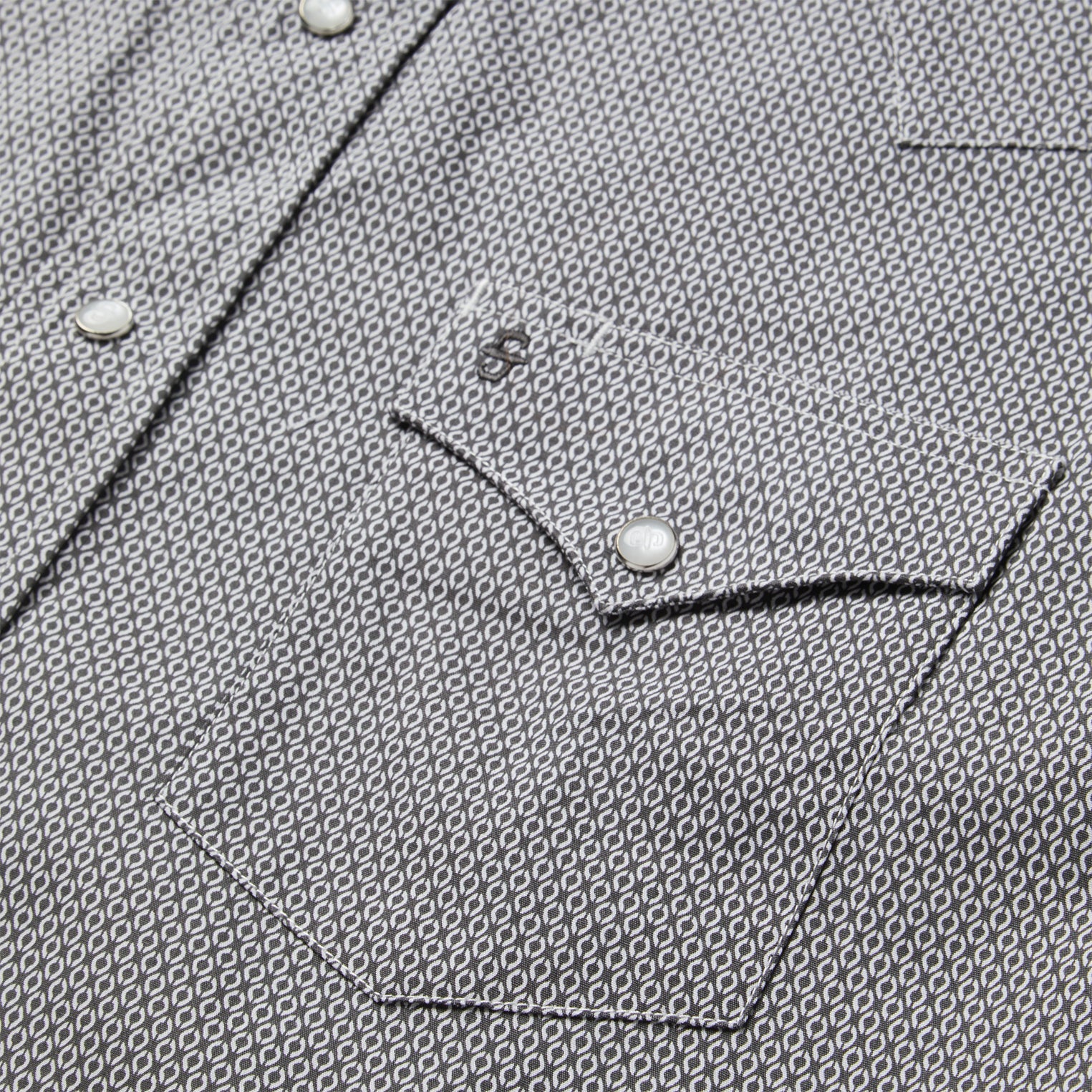 Grey Geo Print Western Shirt Grey | Stetson Men