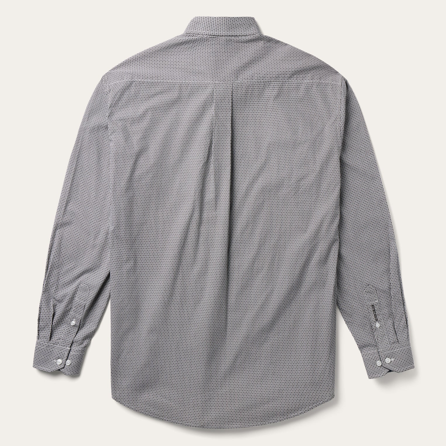 Grey Geo Print Button Front Shirt Grey | Stetson Men