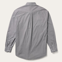 Grey Geo Print Button Front Shirt Grey | Stetson Men