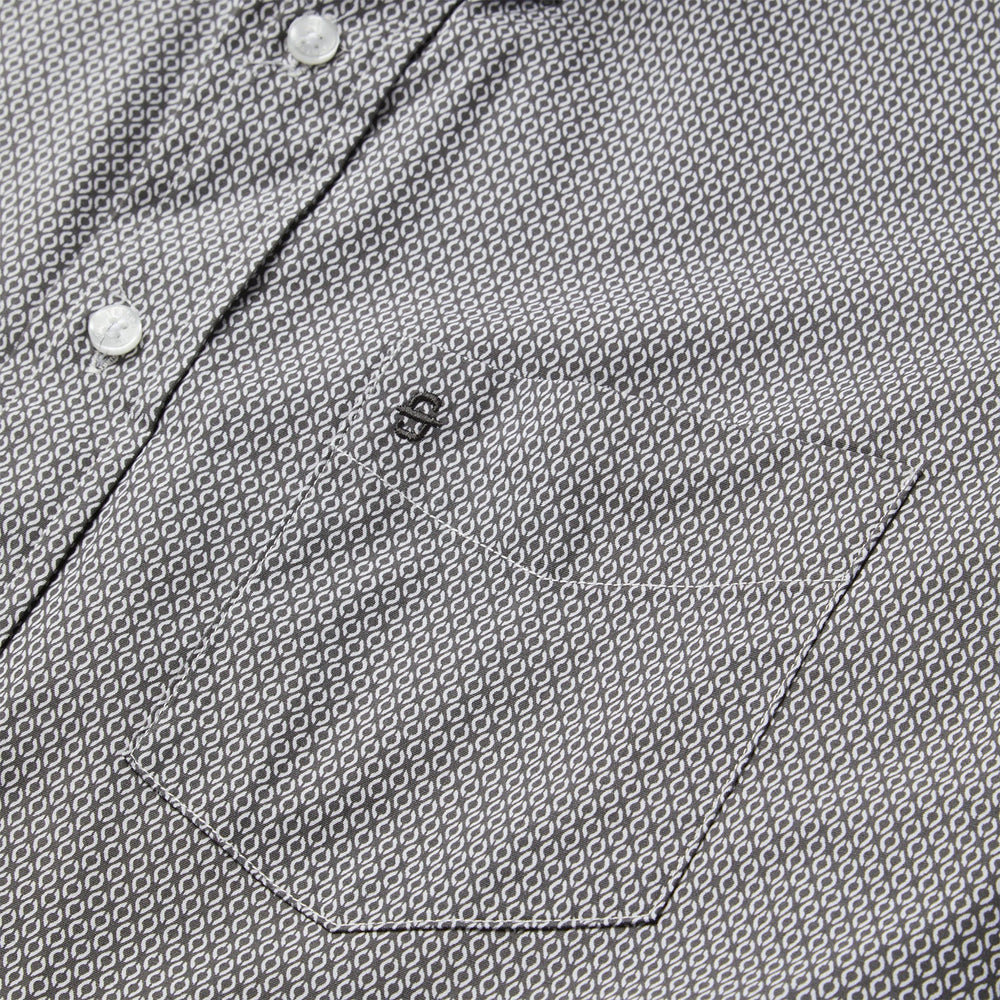 Grey Geo Print Button Front Shirt Grey | Stetson Men