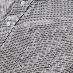 Grey Geo Print Button Front Shirt Grey | Stetson Men