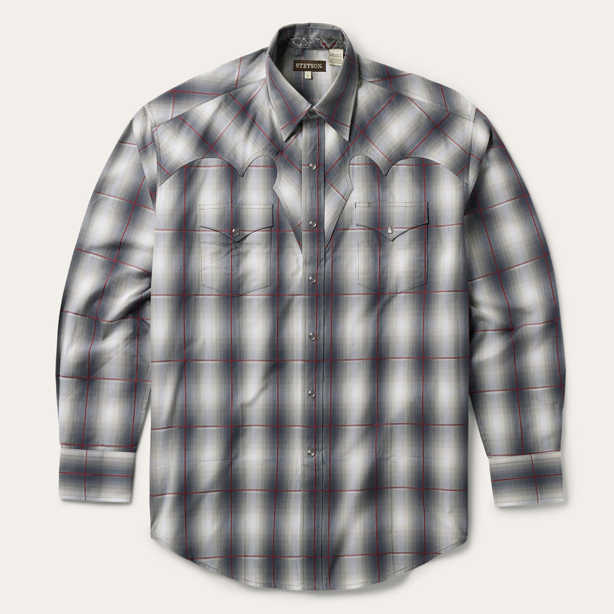 Smoke Ombre Western Shirt Grey | Stetson Men