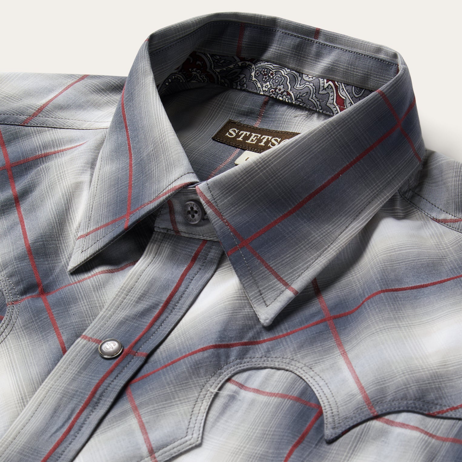 Smoke Ombre Western Shirt Grey | Stetson Men