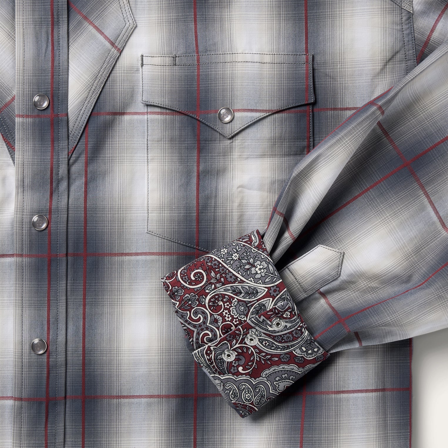 Smoke Ombre Western Shirt Grey | Stetson Men