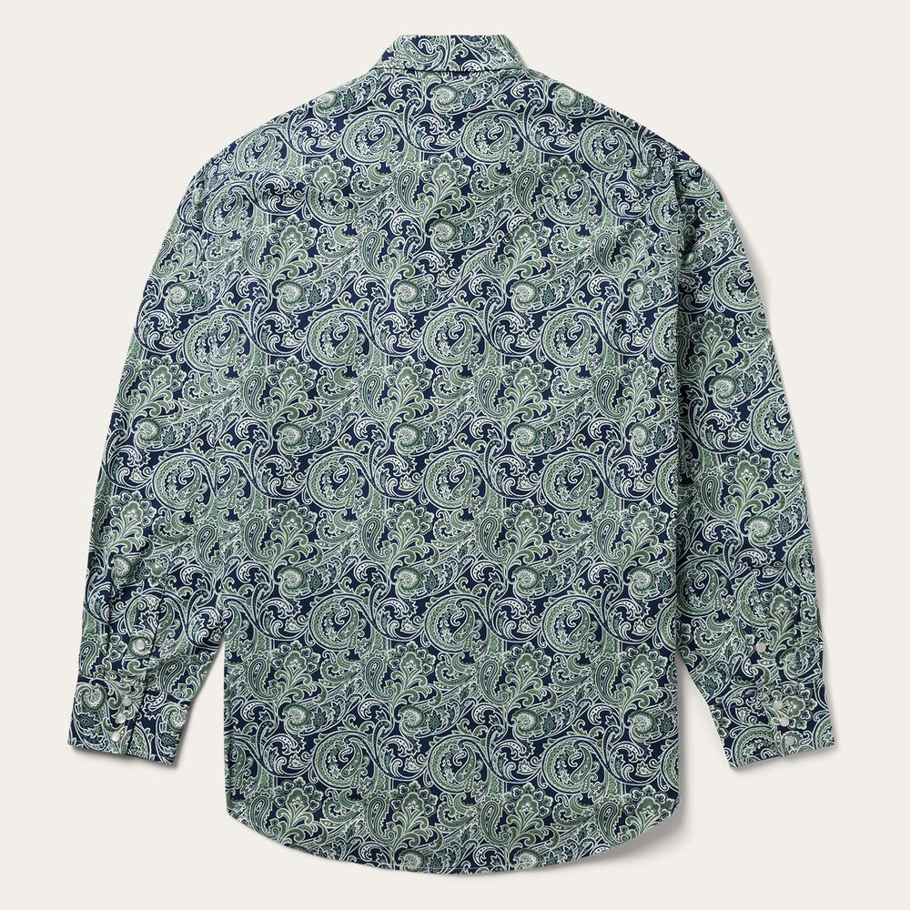 Greenspring Paisley Print Western Shirt Blue | Stetson Men