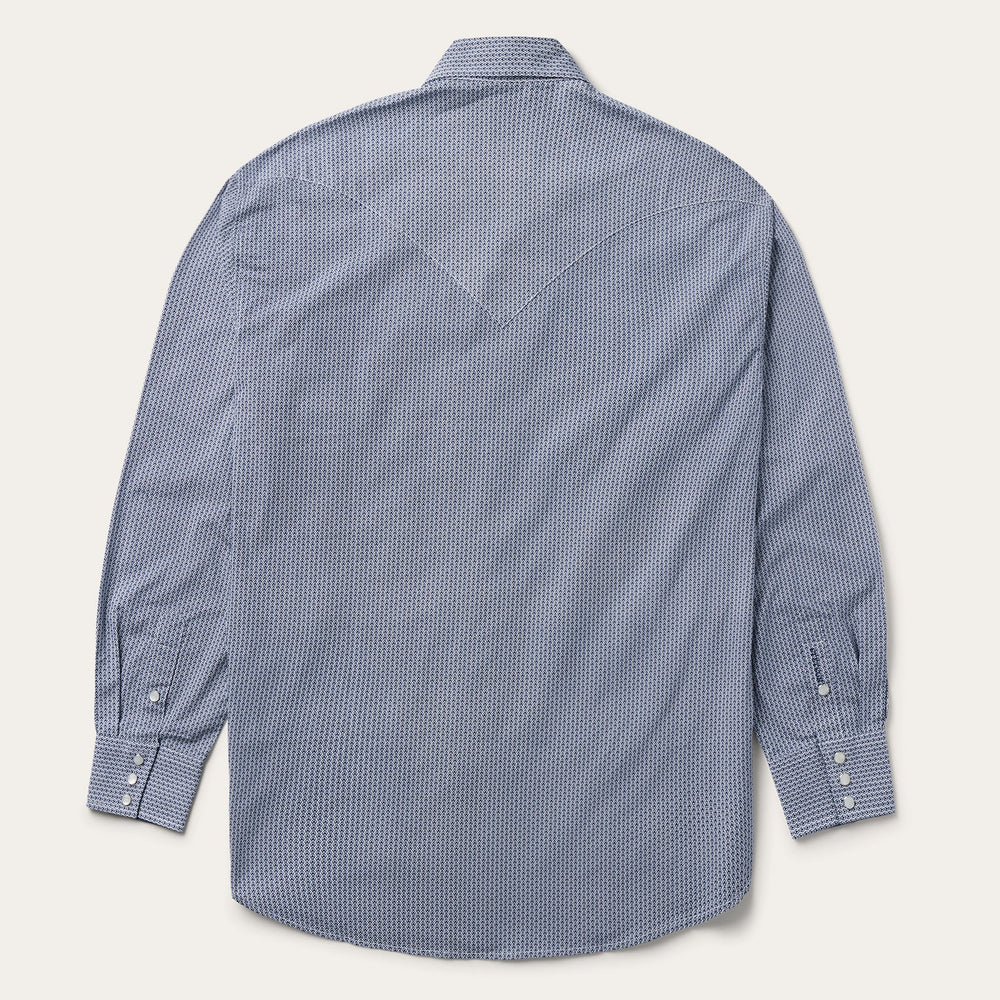 Blue Deco Geo Print Western Shirt Blue | Stetson Men