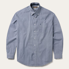 Blue Deco Geo Print Button Front Shirt Blue | Stetson Men