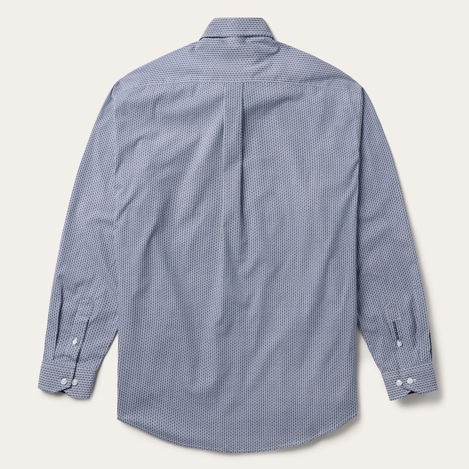 Blue Deco Geo Print Button Front Shirt Blue | Stetson Men