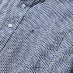 Blue Deco Geo Print Button Front Shirt Blue | Stetson Men