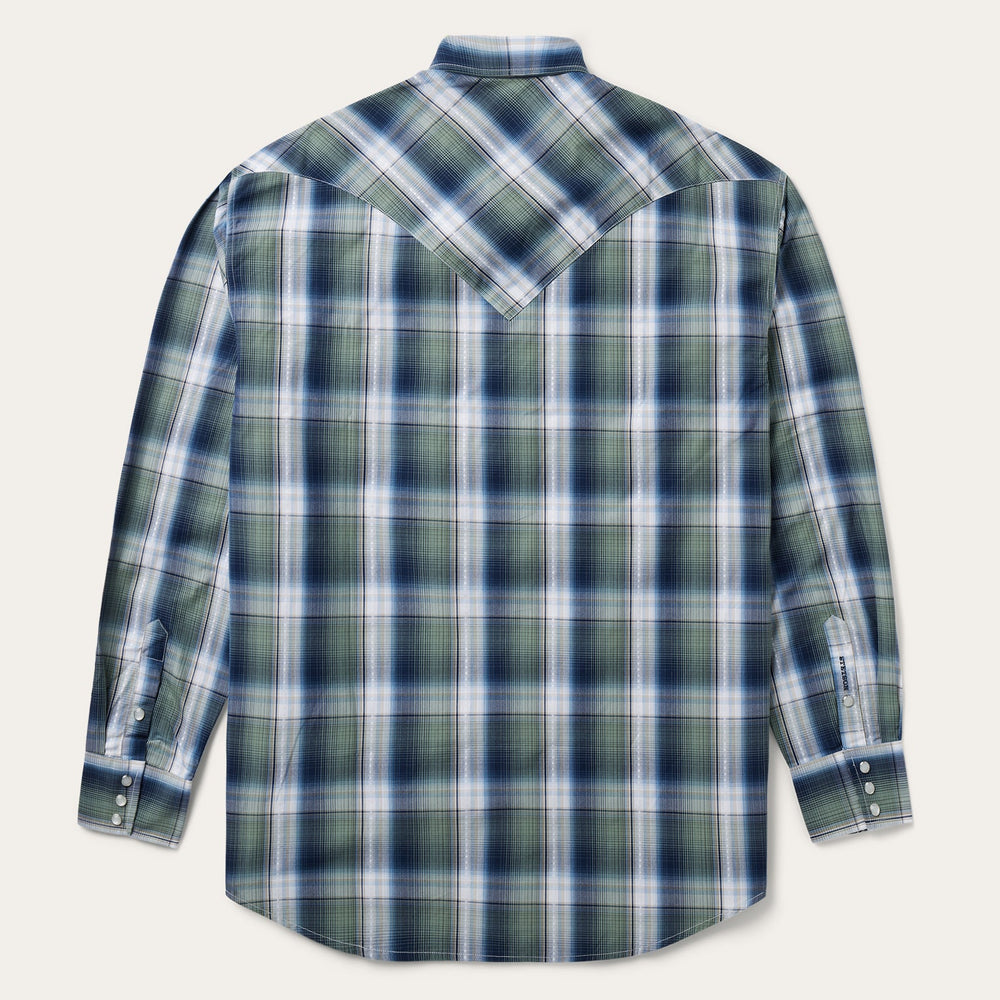 Lucky Diamond Plaid Western Shirt Green | Stetson Men