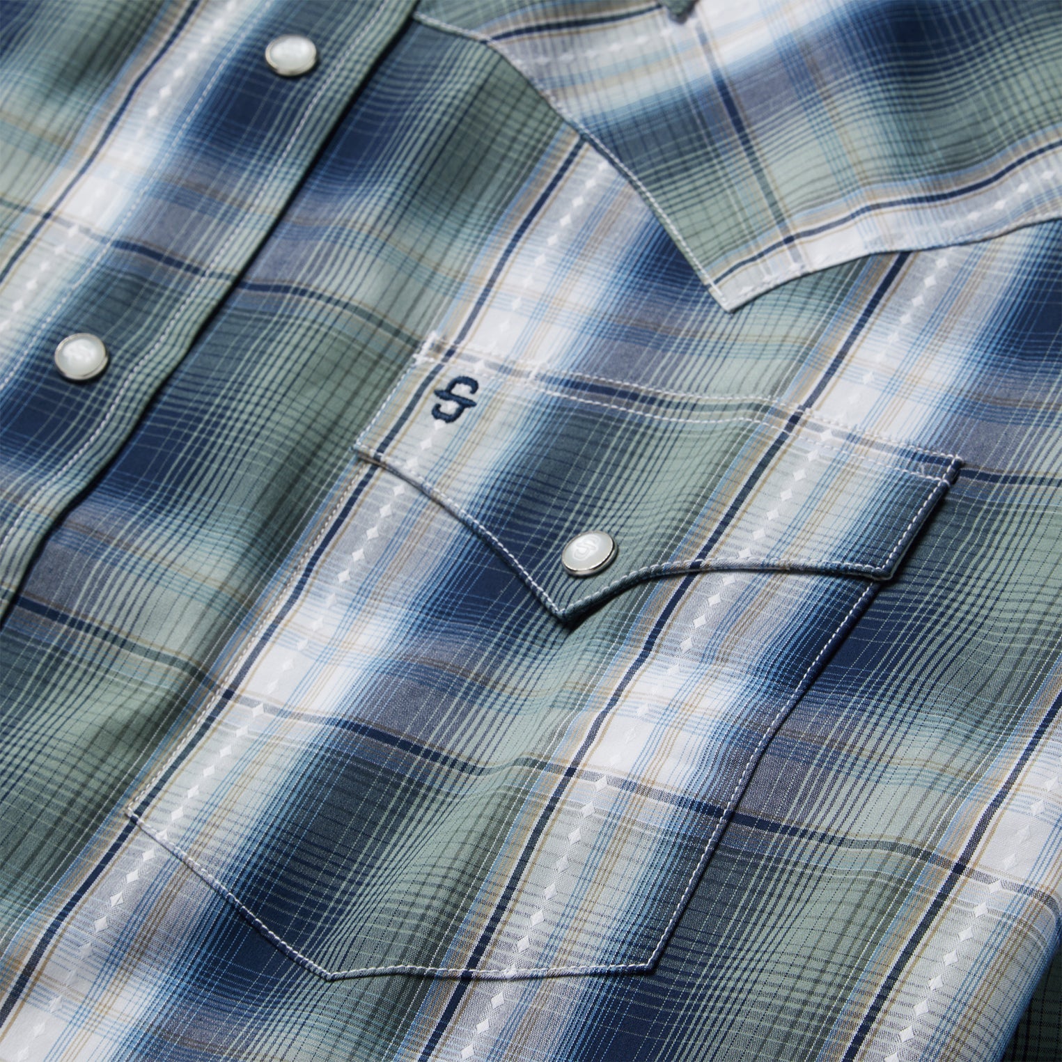 Lucky Diamond Plaid Western Shirt Green | Stetson Men