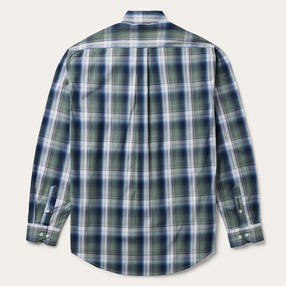 Lucky Diamond Plaid Button Front Shirt Green | Stetson Men