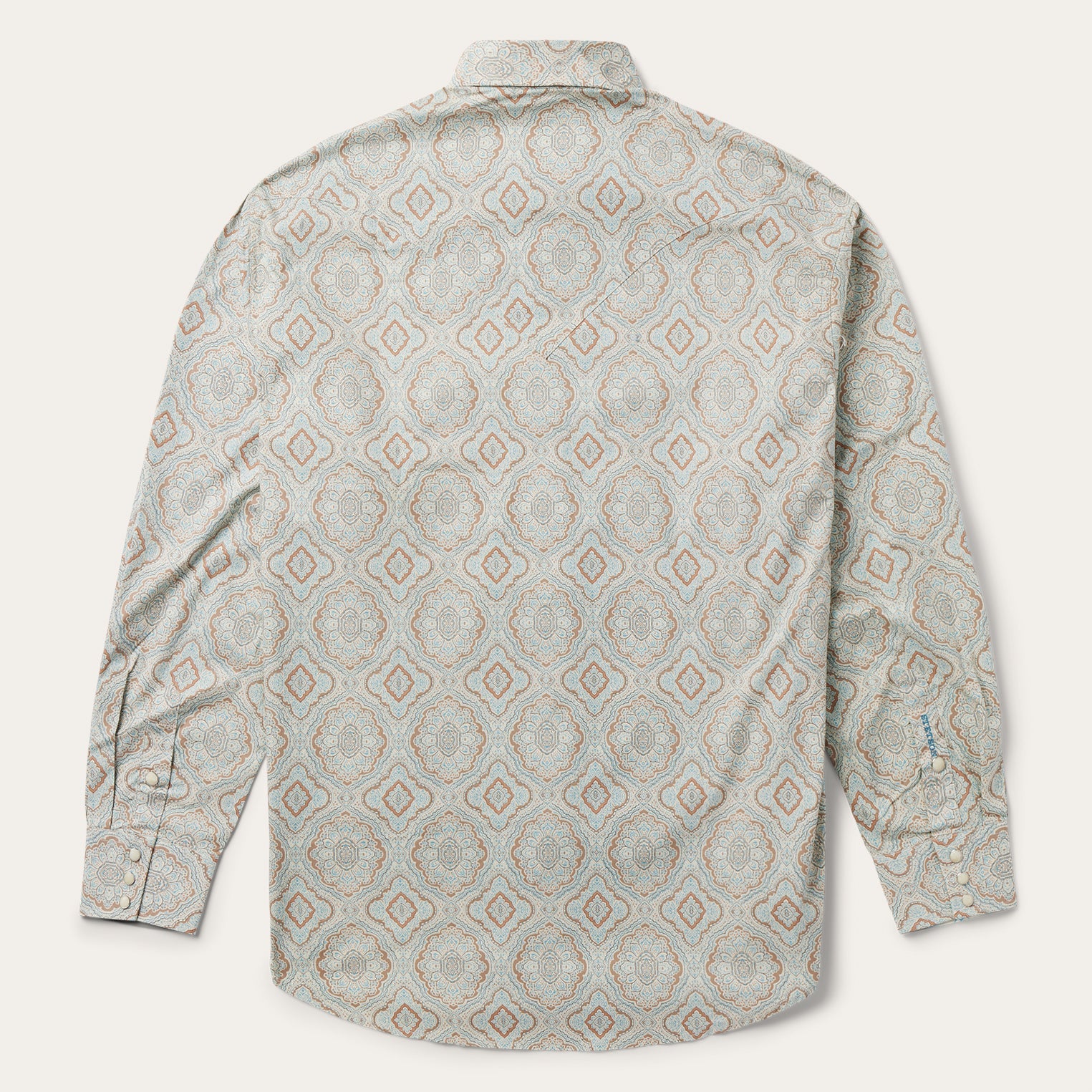 Aqua Paisley Print Western Shirt Green | Stetson Men