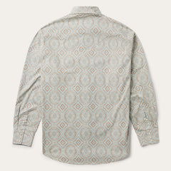 Aqua Paisley Print Western Shirt Green | Stetson Men