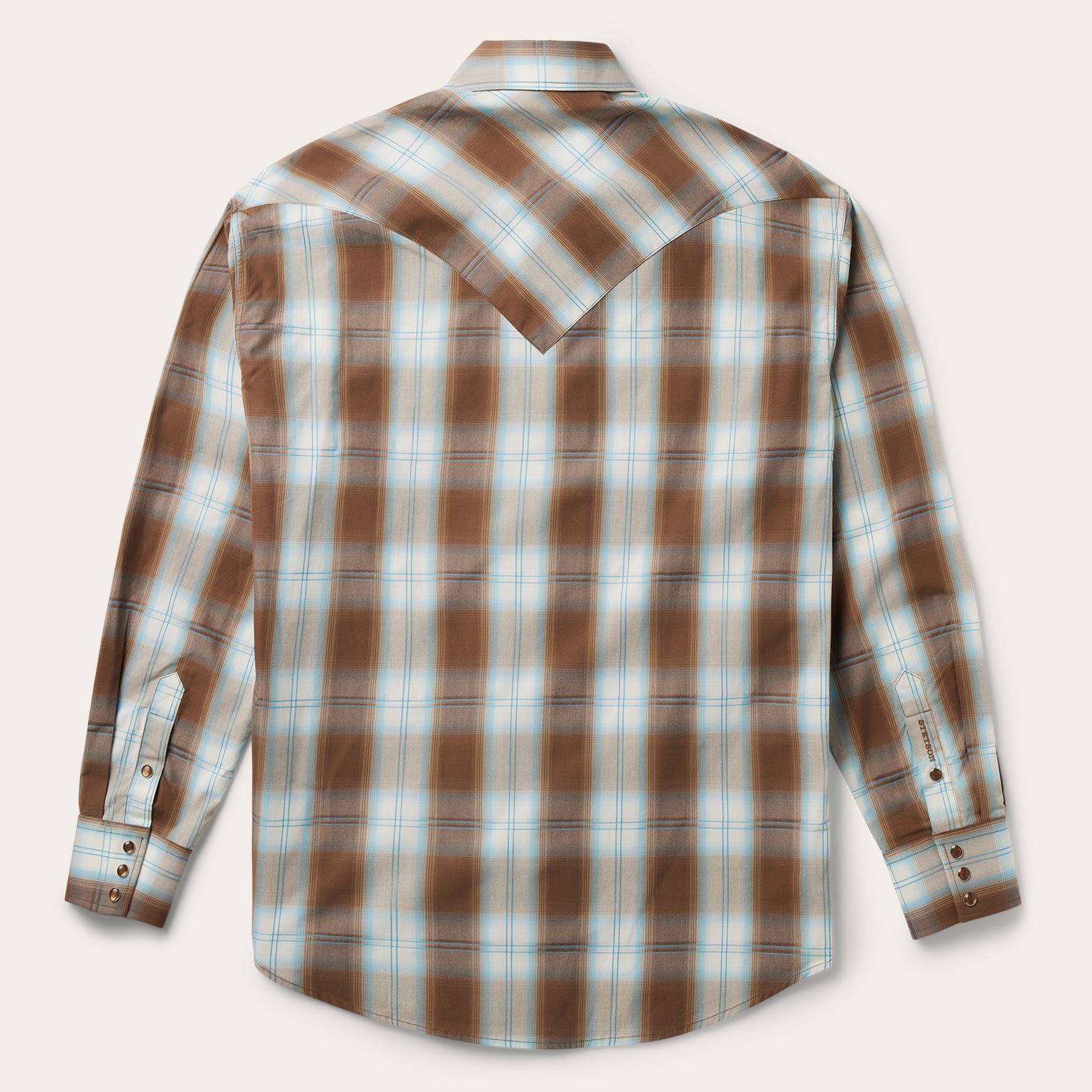 Sand Ombre Plaid Western Shirt Brown | Stetson Men