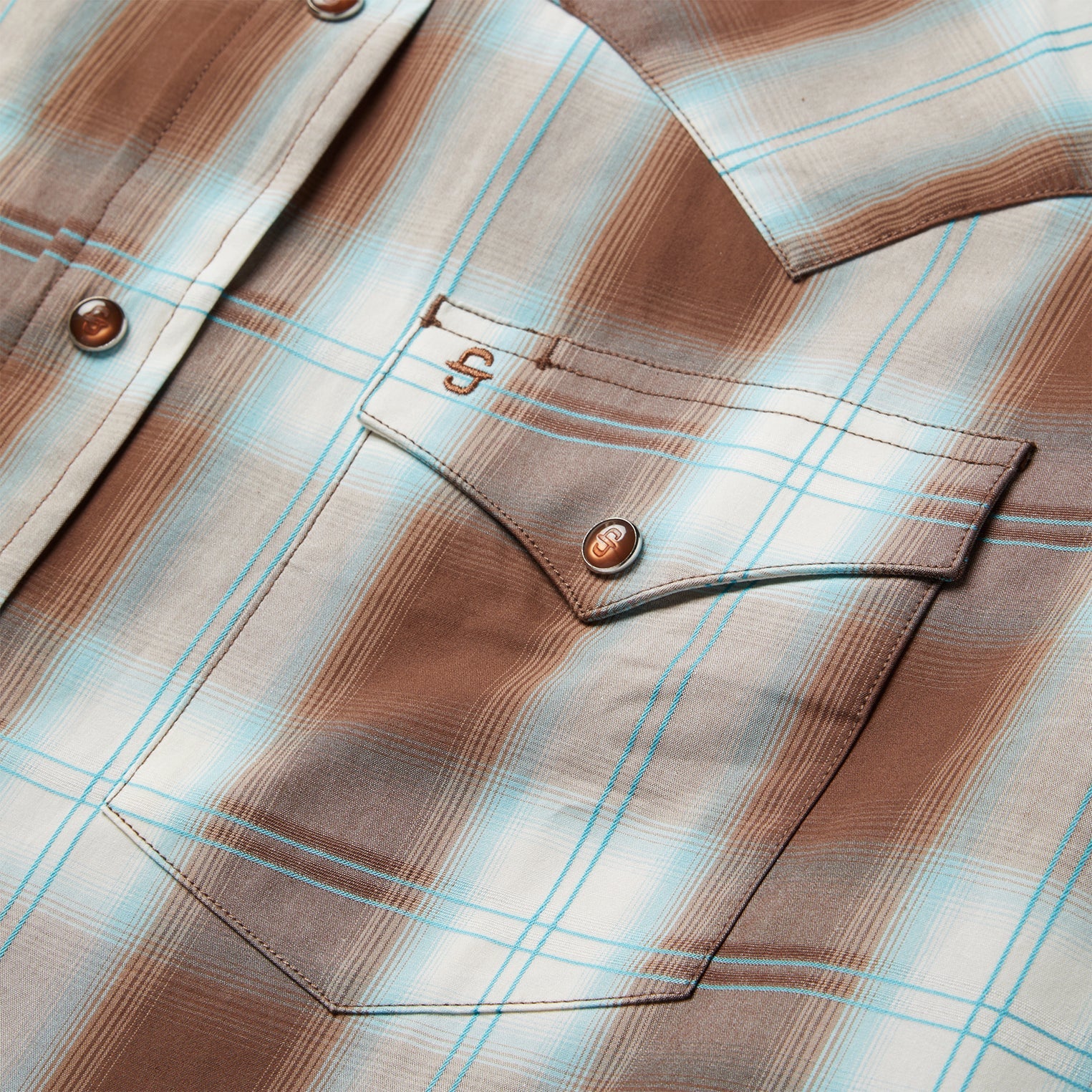 Sand Ombre Plaid Western Shirt Brown | Stetson Men