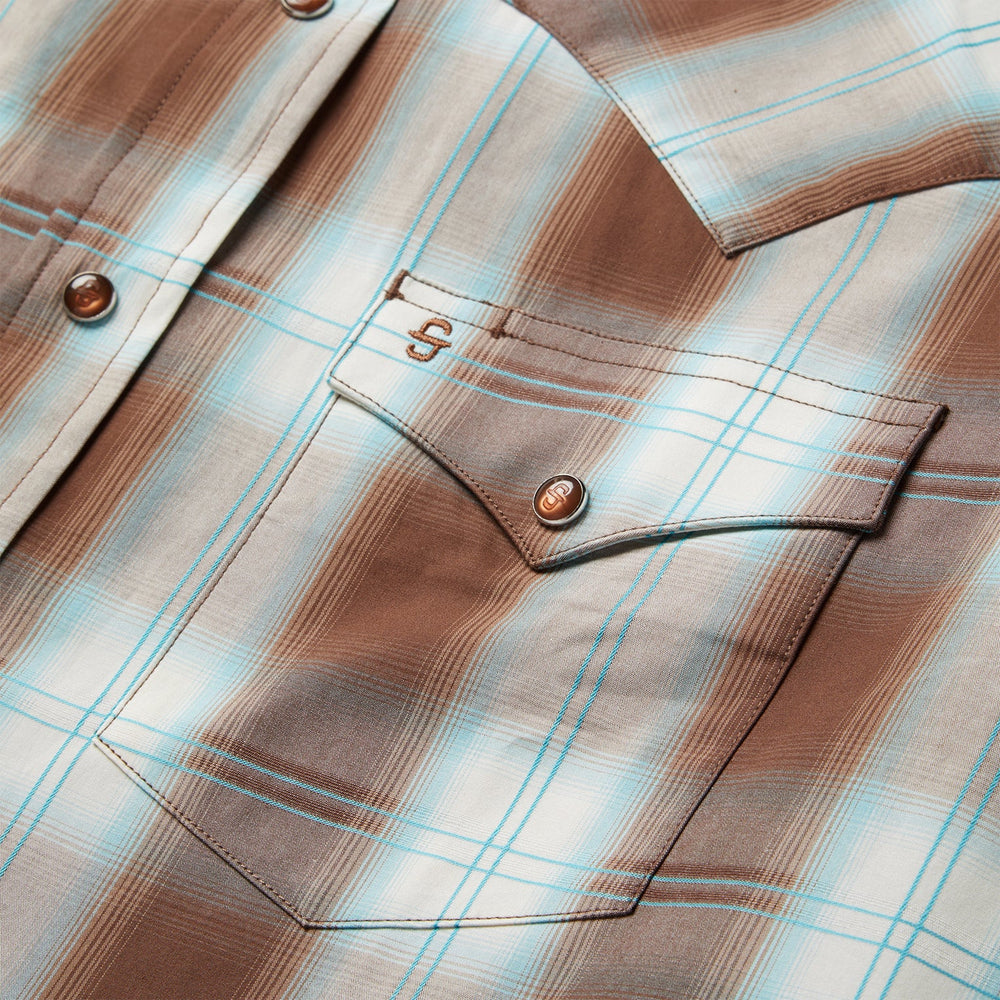 Sand Ombre Plaid Western Shirt Brown | Stetson Men