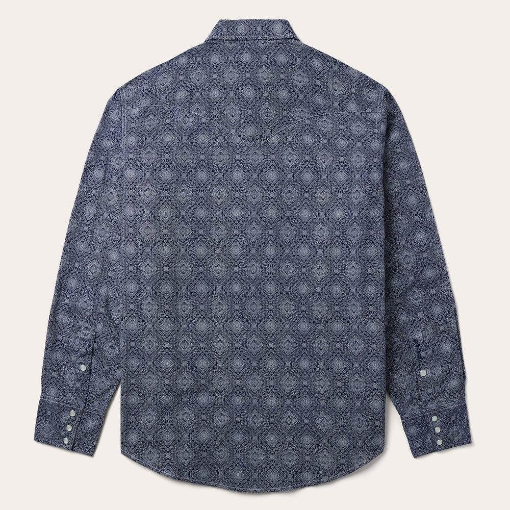 Blue Medallion Print Western Shirt Blue | Stetson Men