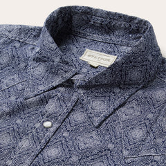 Blue Medallion Print Western Shirt Blue | Stetson Men