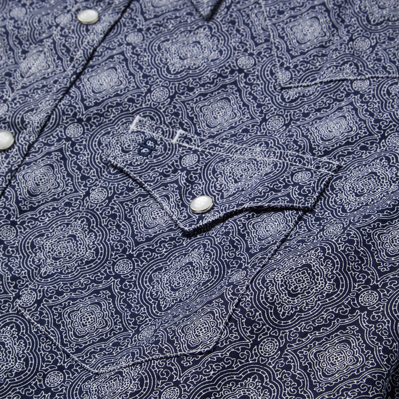 Blue Medallion Print Western Shirt Blue | Stetson Men