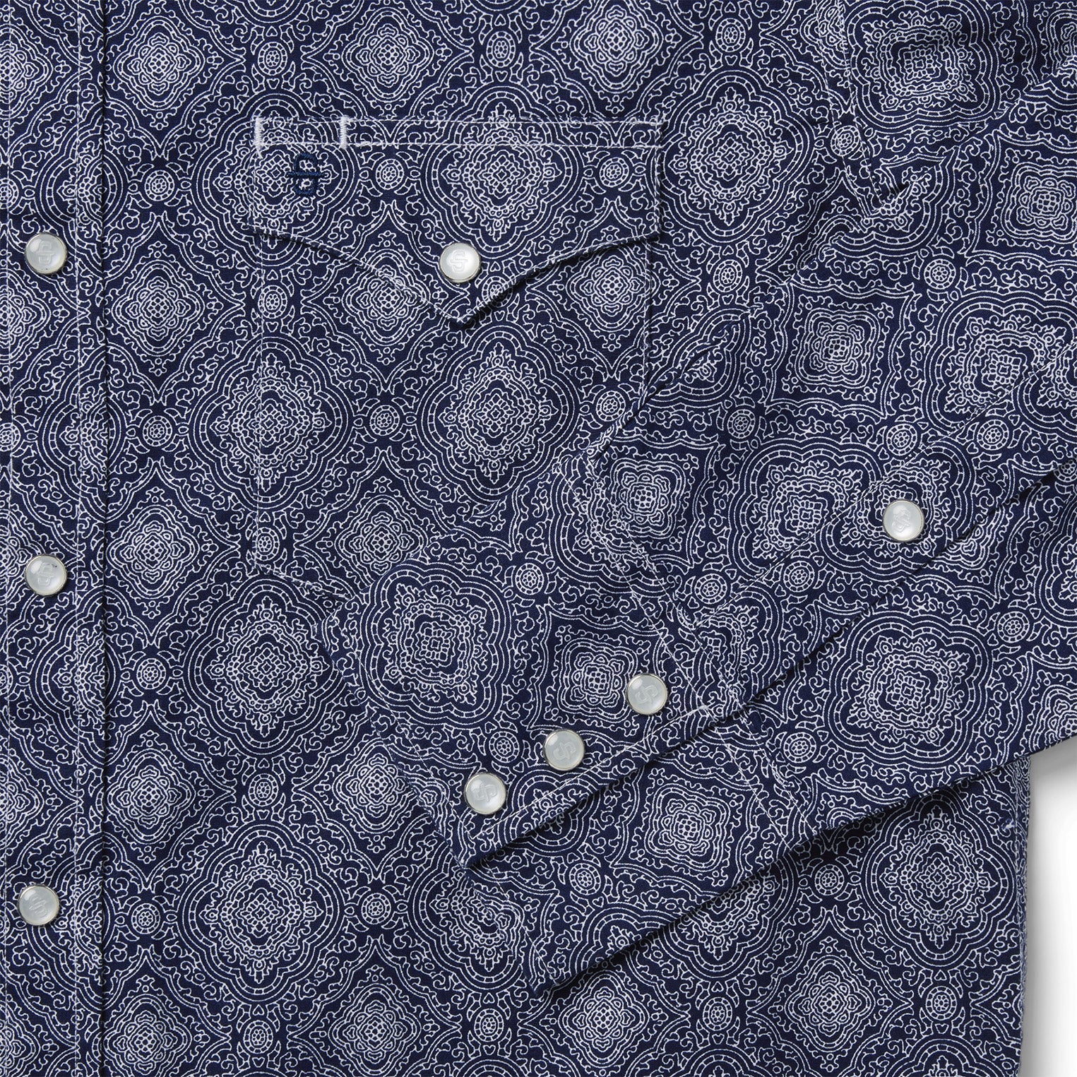 Blue Medallion Print Western Shirt Blue | Stetson Men