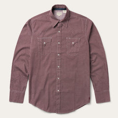 Broken Diamond Print Western Shirt Red | Stetson Men