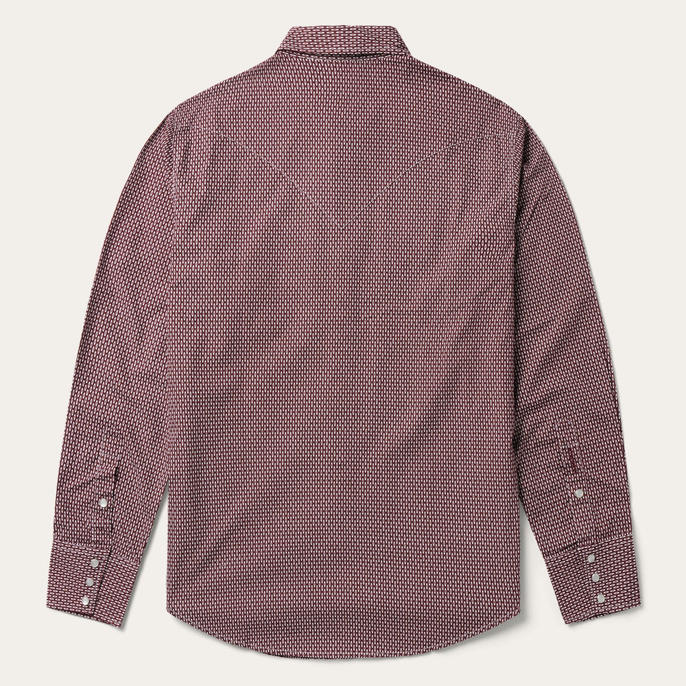 Broken Diamond Print Western Shirt Red | Stetson Men