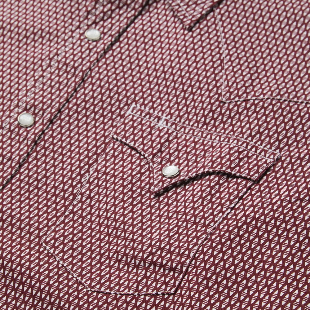 Broken Diamond Print Western Shirt Red | Stetson Men