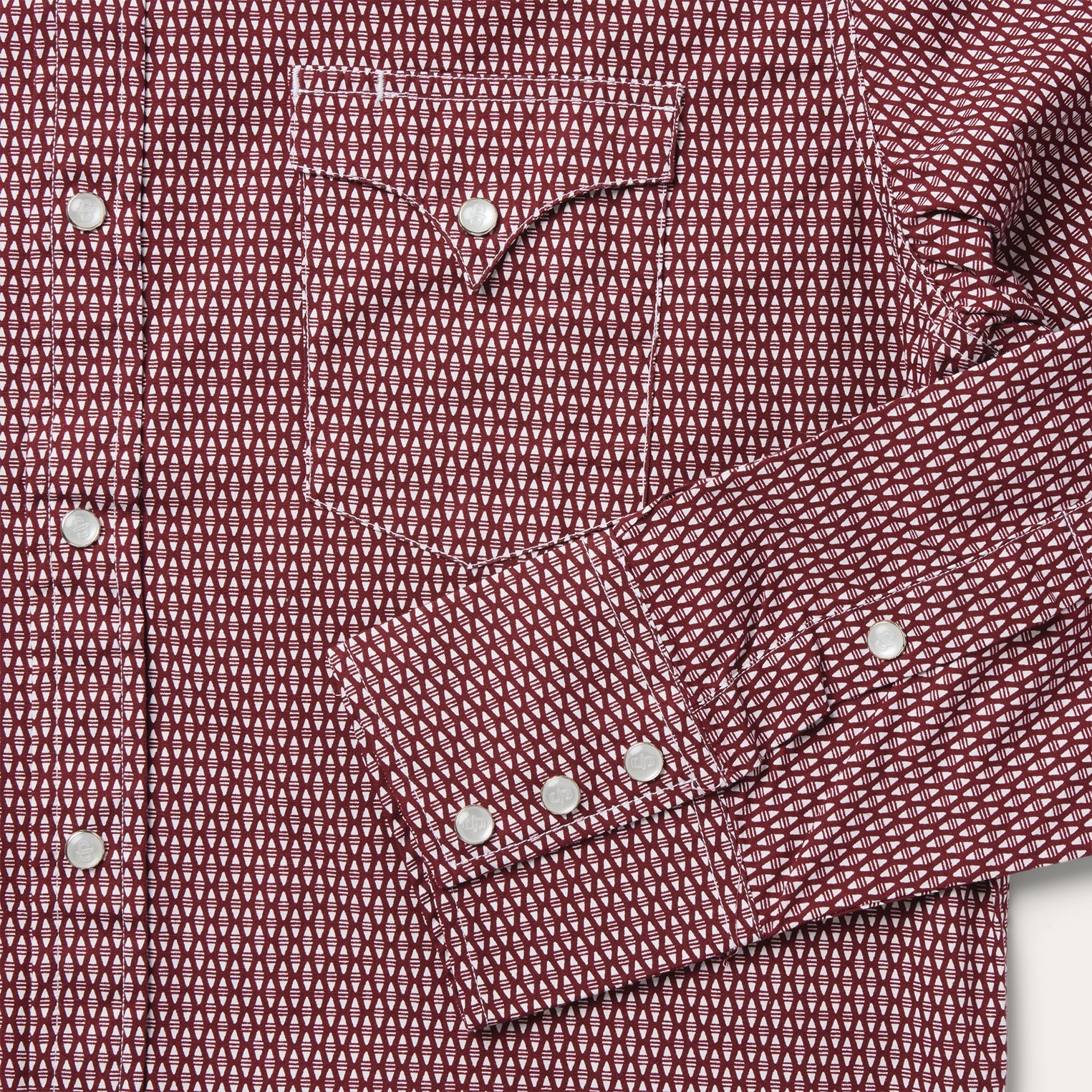 Broken Diamond Print Western Shirt Red | Stetson Men