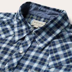 Plaid Twill Dobby Western Shirt Blue | Stetson Men