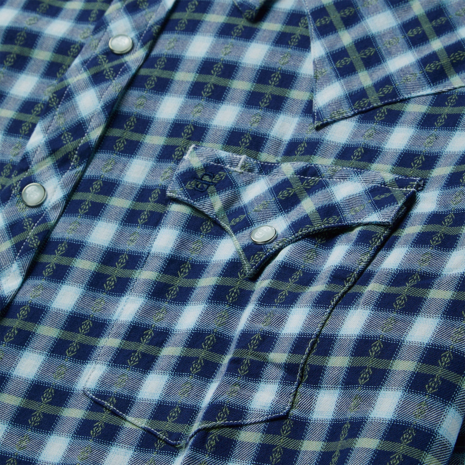 Plaid Twill Dobby Western Shirt Blue | Stetson Men