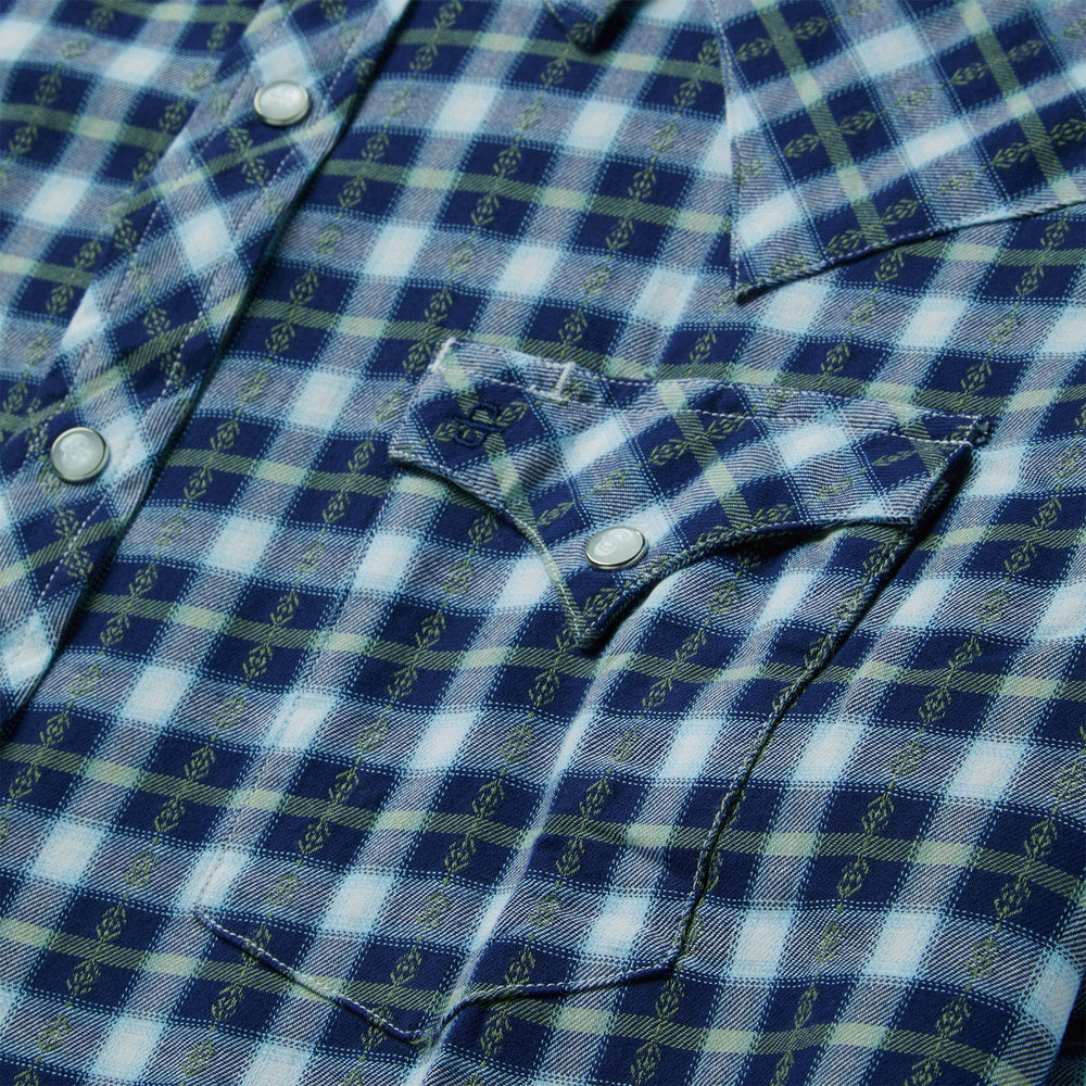 Plaid Twill Dobby Western Shirt Blue | Stetson Men