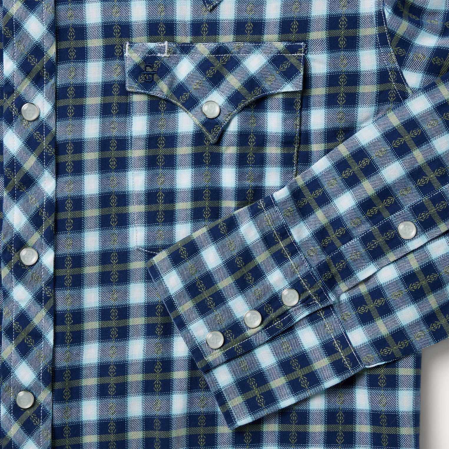 Plaid Twill Dobby Western Shirt Blue | Stetson Men
