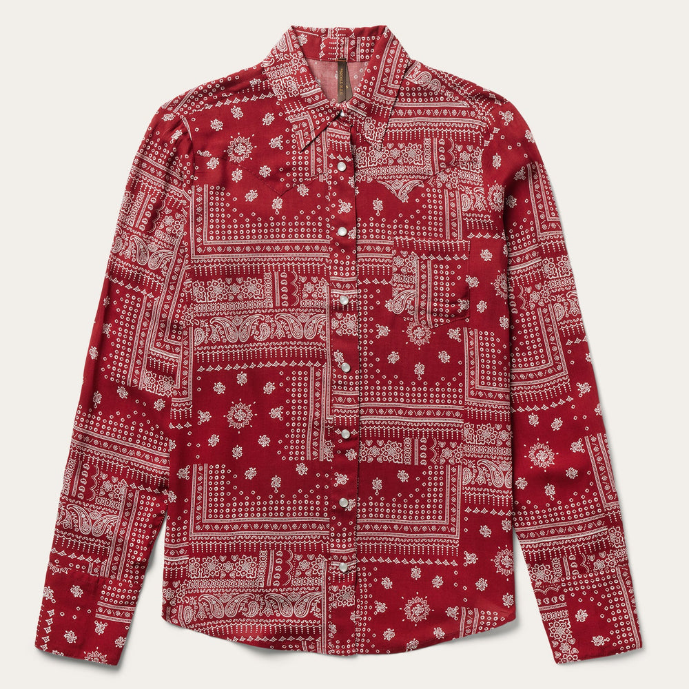 Red Bandana Patchwork Shirt Red | Stetson Women
