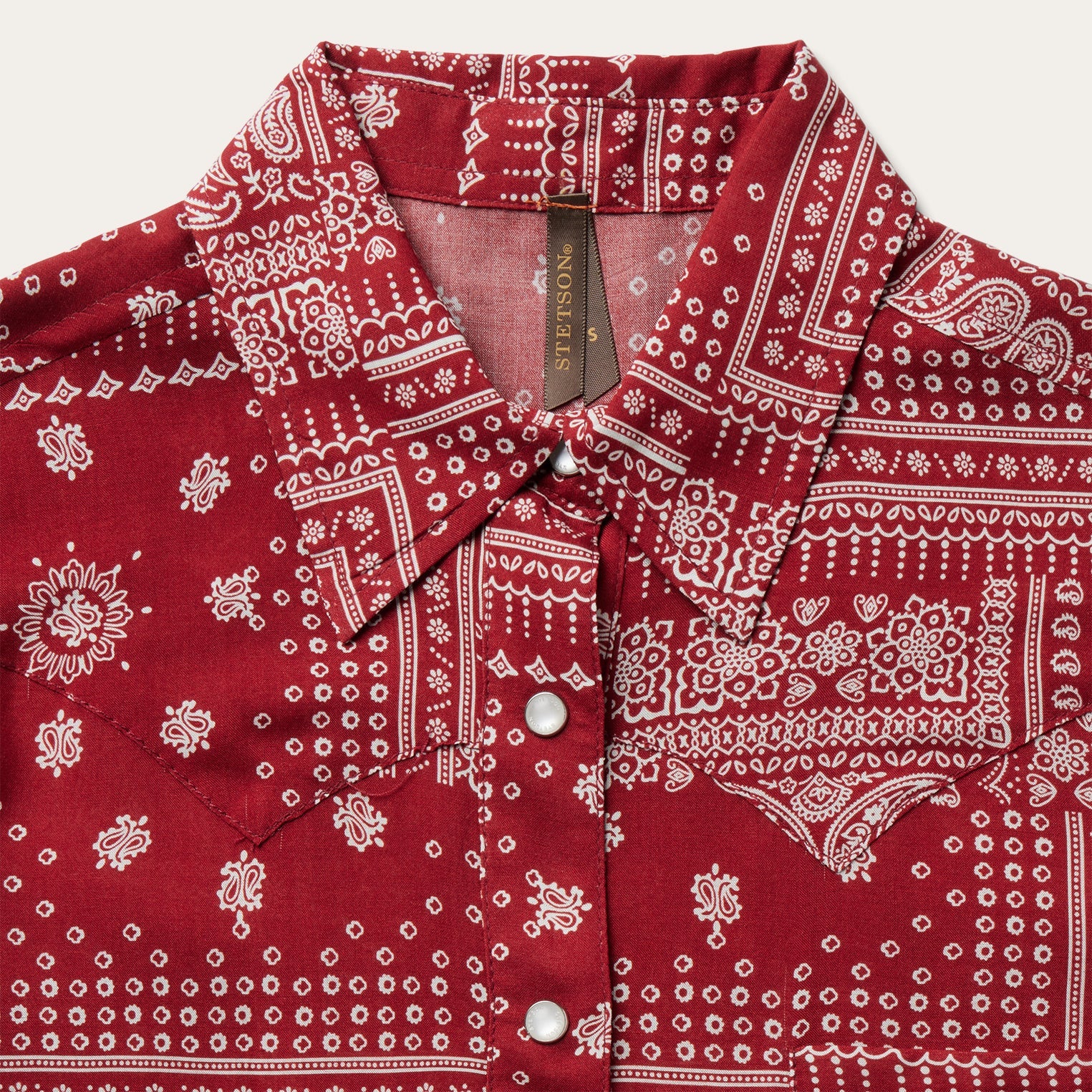 Red Bandana Patchwork Shirt Red | Stetson Women