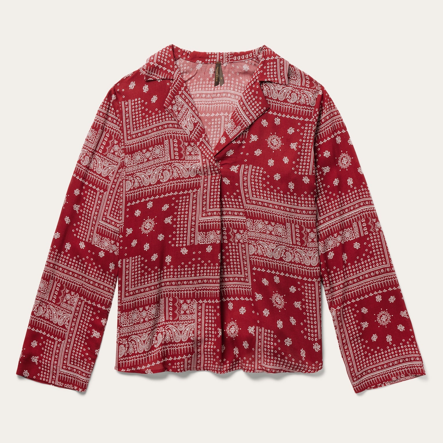 Red Bandana Patchwork Blouse Red | Stetson Women