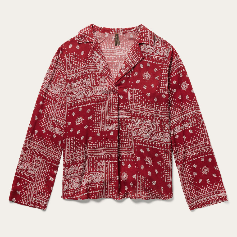 Red Bandana Patchwork Blouse Red | Stetson Women