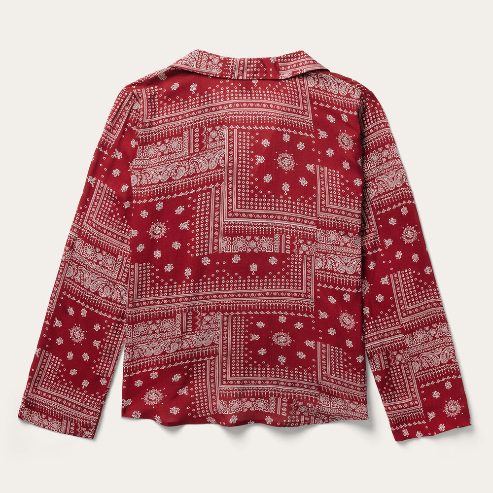 Red Bandana Patchwork Blouse Red | Stetson Women
