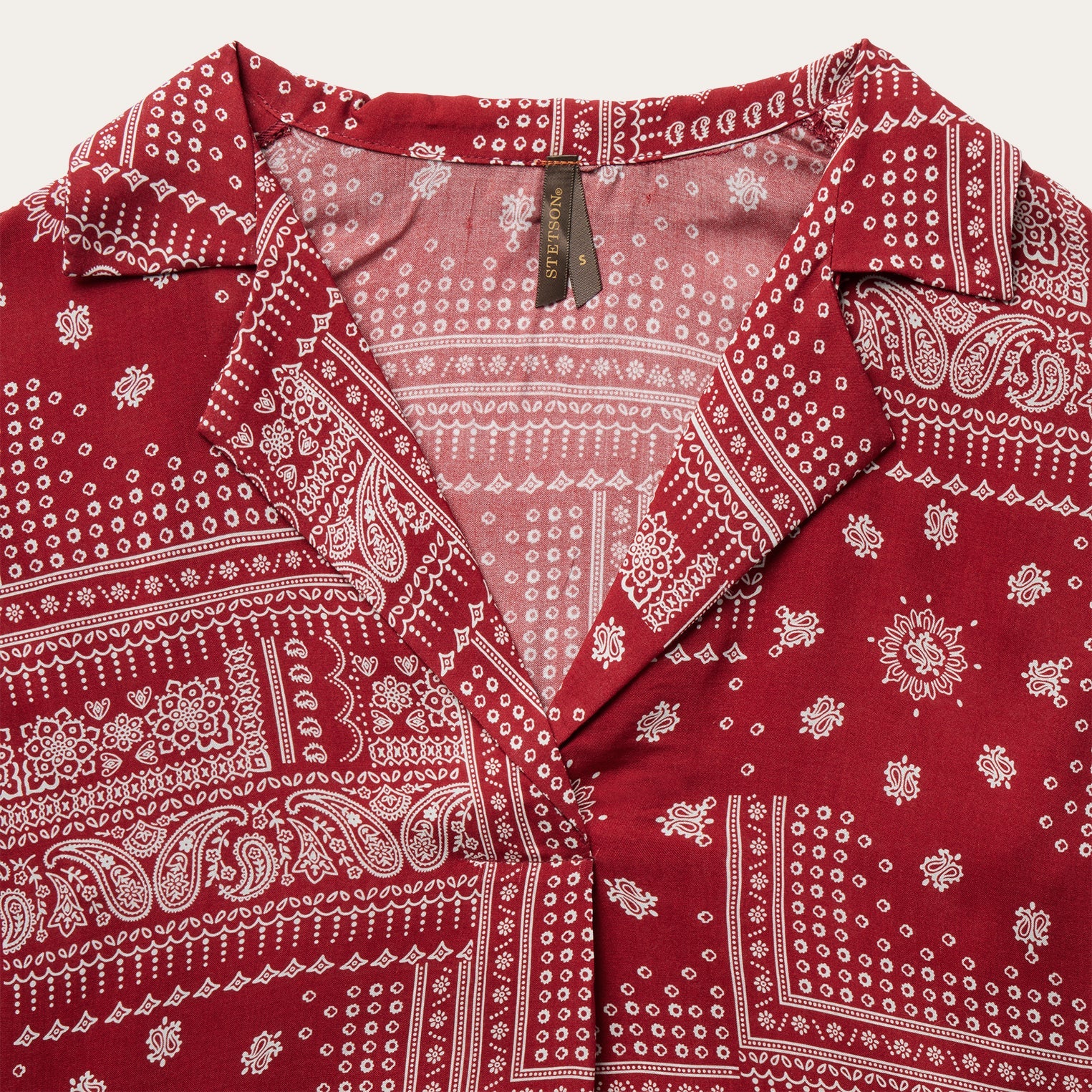 Red Bandana Patchwork Blouse Red | Stetson Women