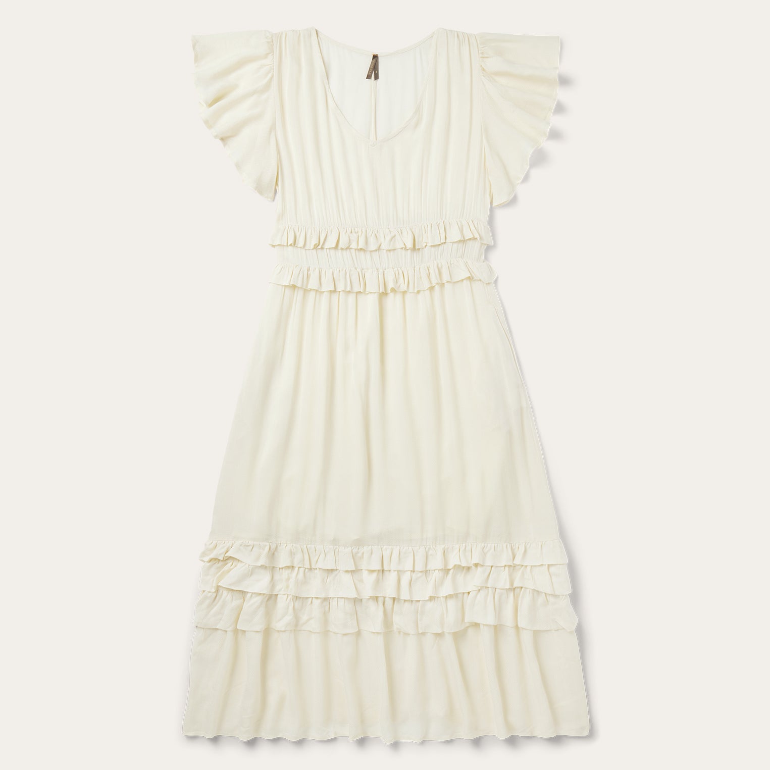 Cream Herringbone Dress White | Stetson Women