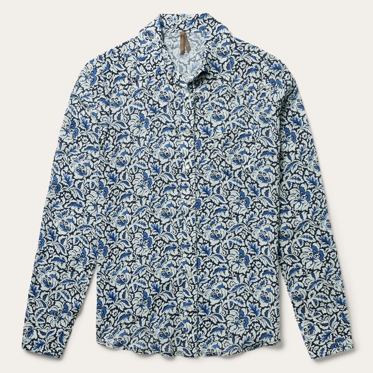 Indigo Tapestry Print Shirt Blue | Stetson Women