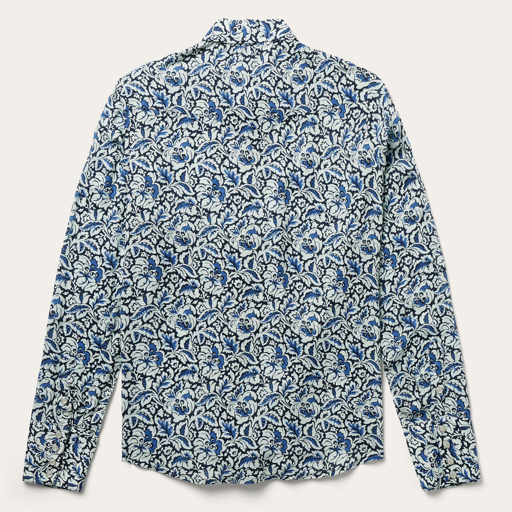 Indigo Tapestry Print Shirt Blue | Stetson Women