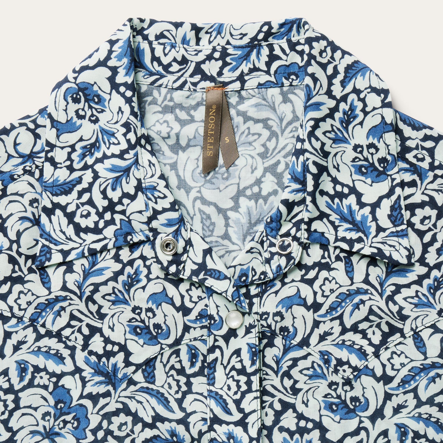 Indigo Tapestry Print Shirt Blue | Stetson Women
