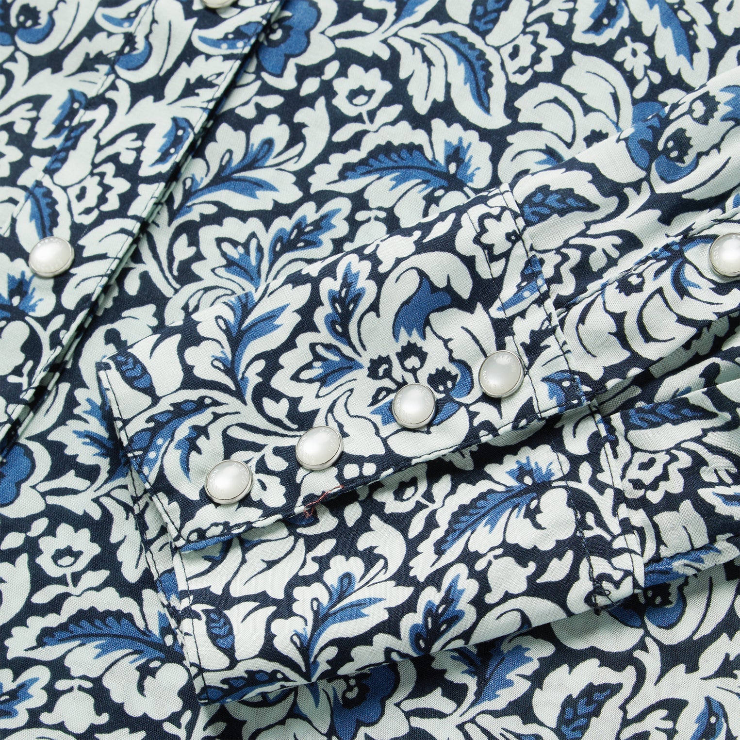 Indigo Tapestry Print Shirt Blue | Stetson Women