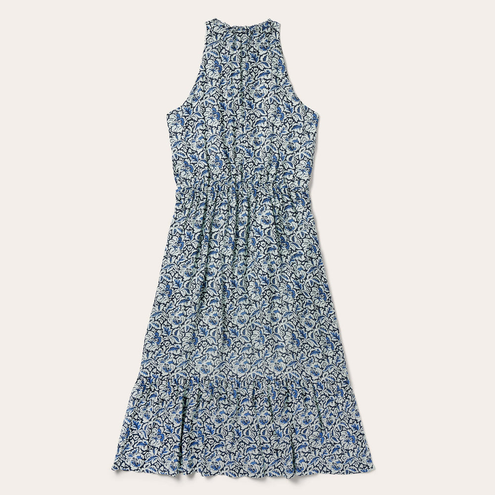 Indigo Tapestry Print Prairie Dress Blue | Stetson Women