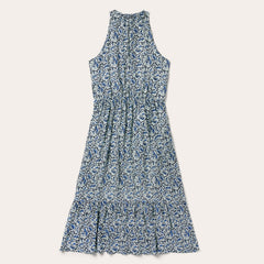 Indigo Tapestry Print Prairie Dress Blue | Stetson Women