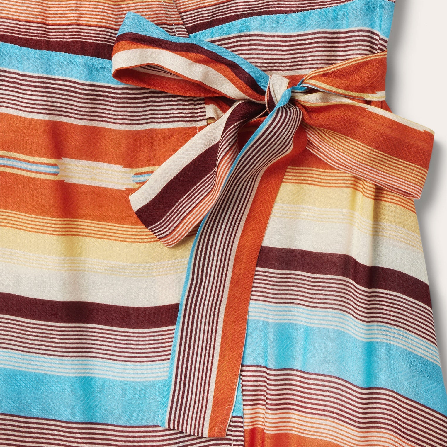 Sunset Serape Print Rayon Herringbone Wrap Front Dress Multi | Stetson Women